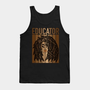 African American Educator Black Teacher Hair Art Tank Top